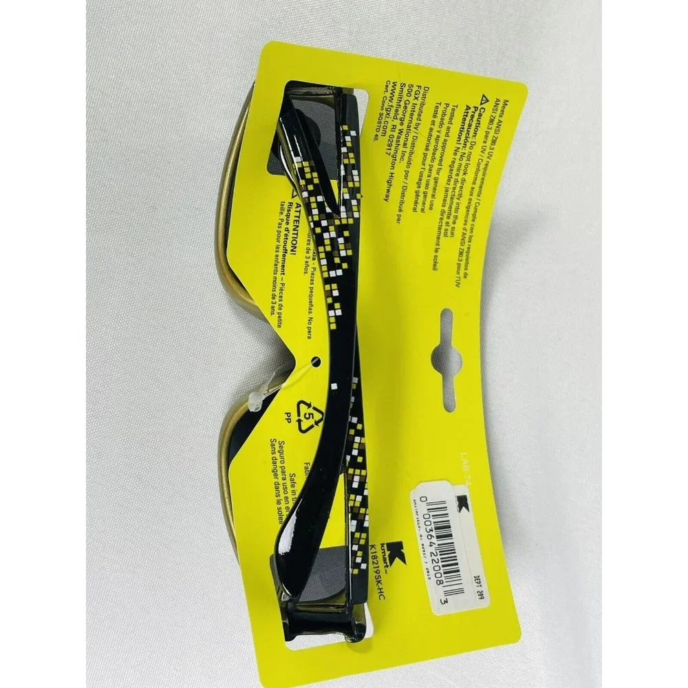 NEW KIDS SUNGLASSES SK2 Black Gold Yellow Geometric Pattern BOY GIRL UNISEX